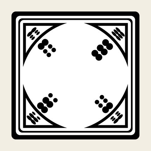 Bagua square frame — Korean traditional taegeuk motif vector (팔괘문 10929)