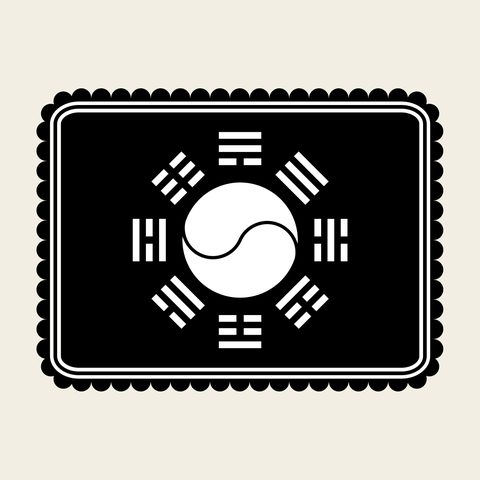 Bagua taegeuk panel — Korean traditional taegeuk motif vector (태극문 9767)