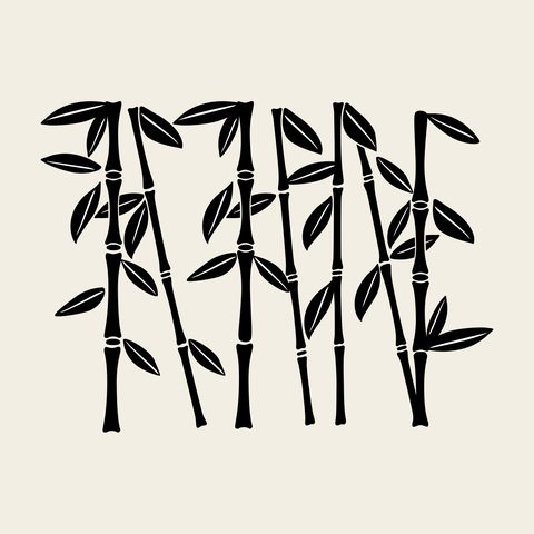 Bamboo grove row — Korean traditional bamboo motif vector (대나무문 10933)