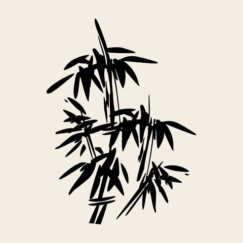Bamboo ink sprig — Korean traditional bamboo motif vector (대나무문 9539)
