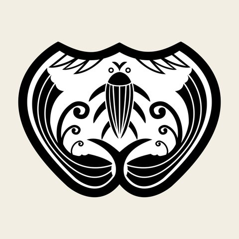 Bat shield roundel — Korean traditional bat motif vector (박쥐문 10138)