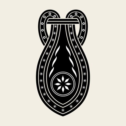Bead pendant drop — Korean traditional treasure motif vector (구슬이음 8910)