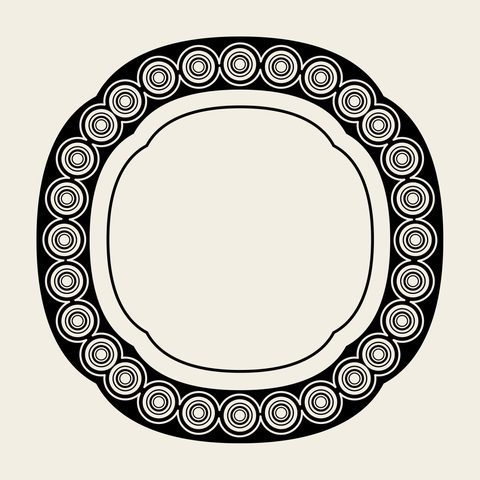 Bead ring roundel — Korean traditional treasure motif vector (구슬이음 5295)