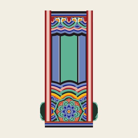 Beam head column stripes — Korean traditional beam-head motif vector (경복궁 근정전 보C)