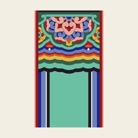 Beam head lotus cap — Korean traditional beam-head motif vector (경복궁 월화문 보B)