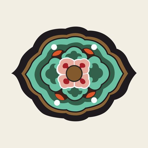 Beam panel quatrefoil — Korean traditional panel motif vector (경복궁 사정전 개판)