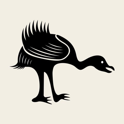 Bird crested strut — Korean traditional bird motif vector (새문 8639)
