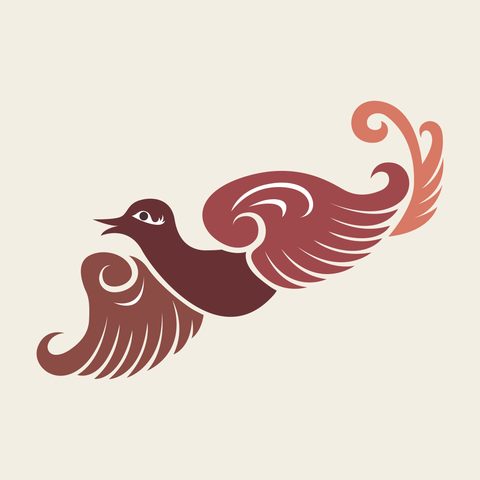 Bird rose plumage — Korean traditional bird motif vector (새문 5205)