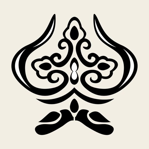 Bosanghwa ogee ornament — Korean traditional peony motif vector (보상화문 8427)