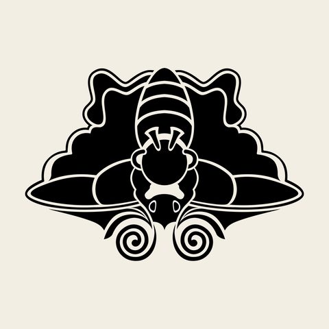 Butterfly fan — Korean traditional animal motif vector (나비문 10139)