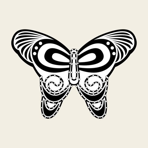 Butterfly lace wings — Korean traditional butterfly motif vector (나비문 9125)