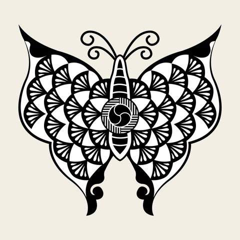 Butterfly lace — Korean traditional animal motif vector (나비문 10240)