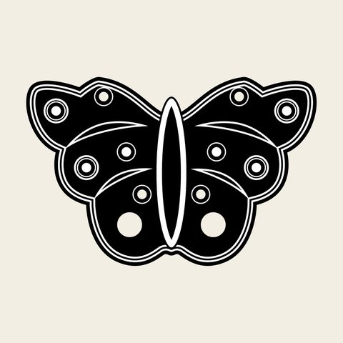 Butterfly spotted wide — Korean traditional butterfly motif vector (나비문 9402)