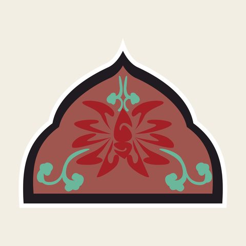 Canopy arch lotus — Korean traditional canopy motif vector (경복궁 근정전 닫집B)