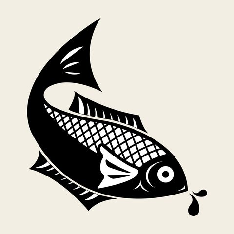 Carp diving — Korean traditional fish motif vector (물고기문 8915)