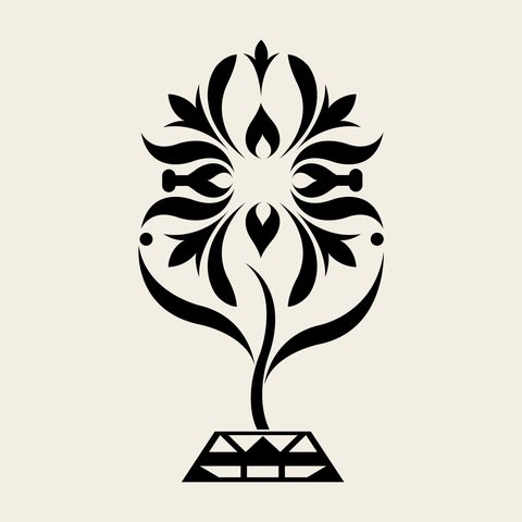 Ceiling flower hongneung — Korean traditional plant motif vector (홍릉 침전 천장 4713)