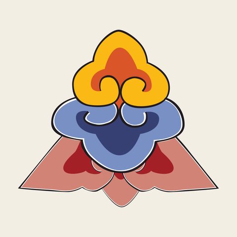 Chakgo jewel lotus — Korean traditional chakgo motif vector (경복궁 연생전 착고)