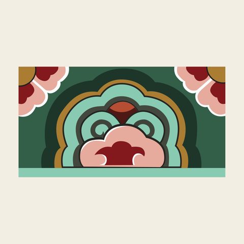 Chakgo lotus bud — Korean traditional chakgo motif vector (경복궁 사정전 착고)