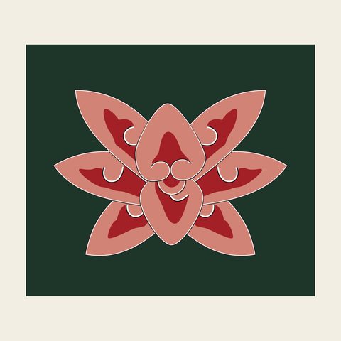 Chakgo lotus pink — Korean traditional chakgo motif vector (경복궁 근정전 착고)