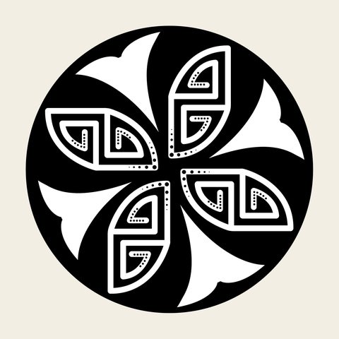 Char su pinwheel — Korean traditional character motif vector (수자문 9961)