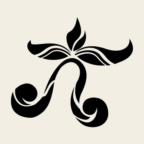 Char swastika man — Korean traditional character motif vector (만자 9797)