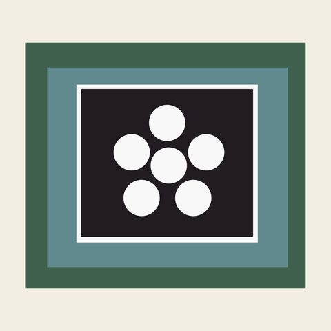 Cheomcha end plum dots — Korean traditional roundel motif vector (경복궁 사정전 첨차단)