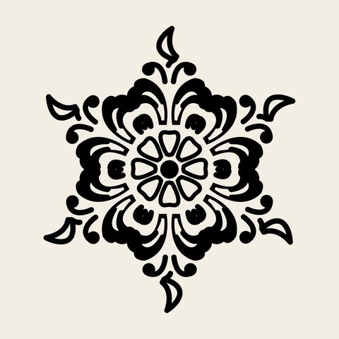 Chrysanthemum cross — Korean traditional flower motif vector (국화문 4168)