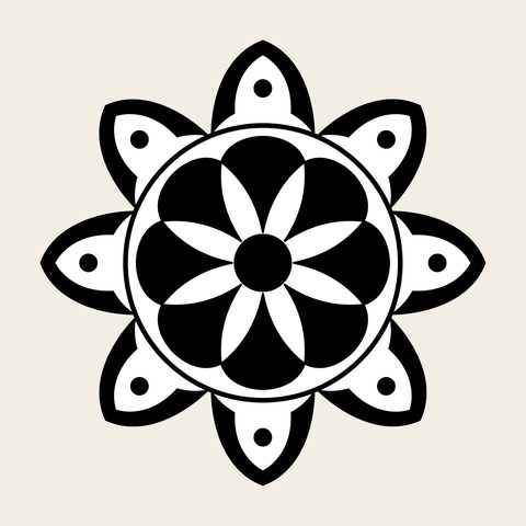 Chrysanthemum eight petal — Korean traditional chrysanthemum motif vector (국화문 10265)