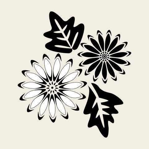 Chrysanthemum leaves — Korean traditional chrysanthemum motif vector (국화문 9521)