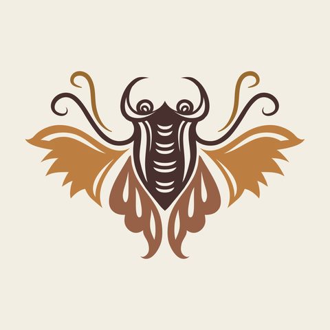 Cicada gold — Korean traditional insect motif vector (나비문 5745)
