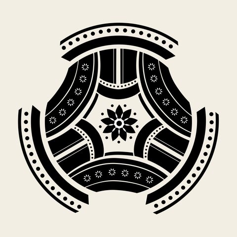 Circle lattice 1 — Korean traditional geometry motif vector (동그라미문 9912)