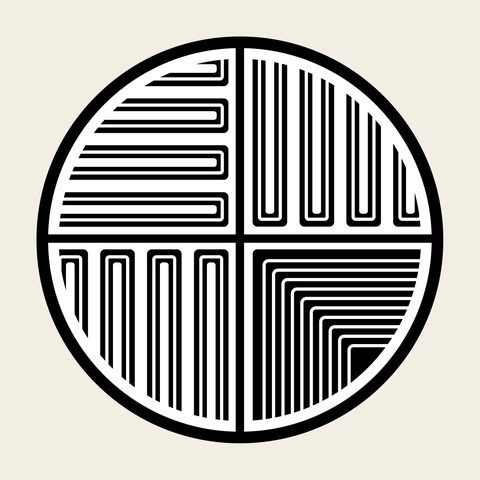 Circle quadrant lines — Korean traditional circle motif vector (기타 9157)