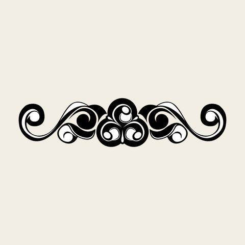 Cloud band symmetric — Korean traditional band motif vector (각연사 일주문 천장 5635)