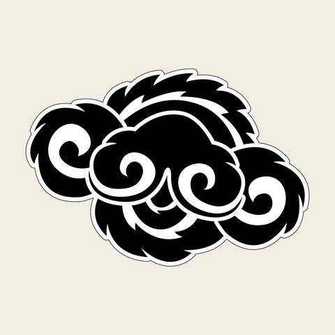 Cloud cluster thick — Korean traditional cloud motif vector (구름문 4531)