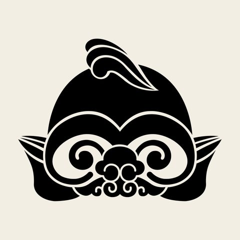 Cloud crest face — Korean traditional cloud motif vector (구름문 10168)