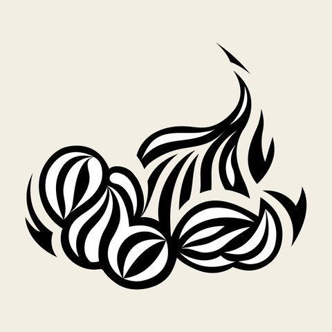 Cloud flame cluster — Korean traditional cloud motif vector (구름문 8734)