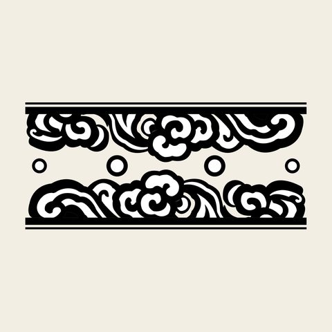 Cloud frieze band — Korean traditional band motif vector (공림사 대웅전 외1출목 포벽 5495)
