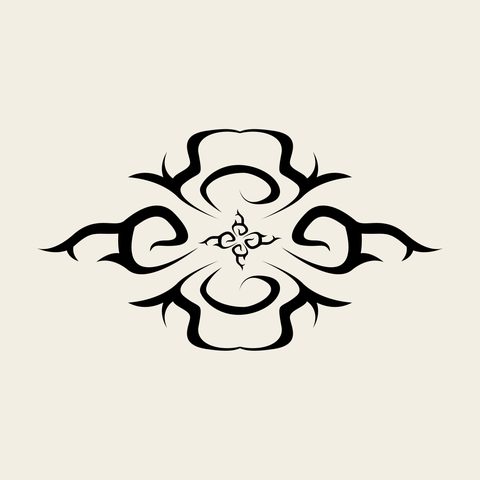 Cloud phoenix band — Korean traditional landscape motif vector (구름·봉황문 9132)