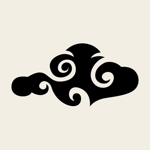 Cloud puff tail — Korean traditional cloud motif vector (구름문 4104)