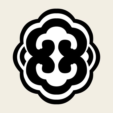 Cloud quatrefoil medallion — Korean traditional cloud motif vector (구름문 9819)
