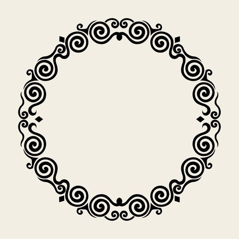Cloud ring roundel — Korean traditional cloud motif vector (구름문 4725)