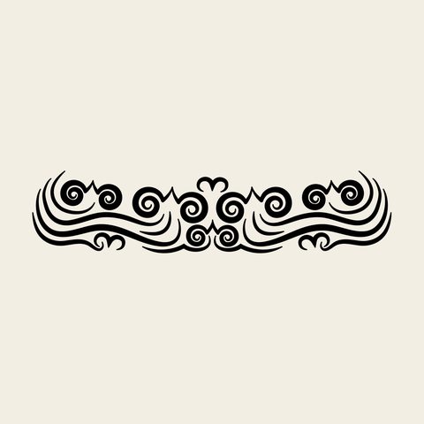Cloud rooftile band — Korean traditional band motif vector (구름문암막새 5630)
