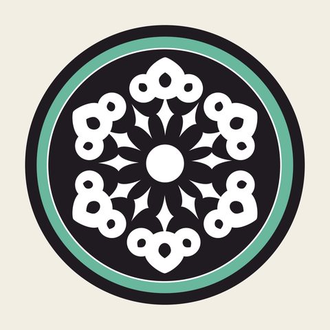 Cloud roundel mono — Korean traditional roundel motif vector (경복궁 강녕전 도리단)