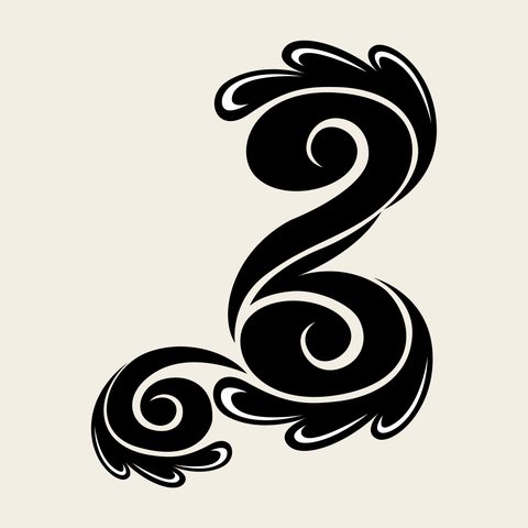Cloud s scroll — Korean traditional cloud motif vector (구름문 4413)