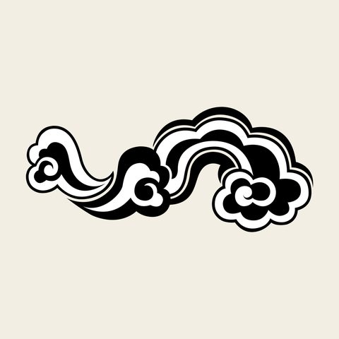 Cloud scroll 2 — Korean traditional geometry motif vector (구름문 10047)