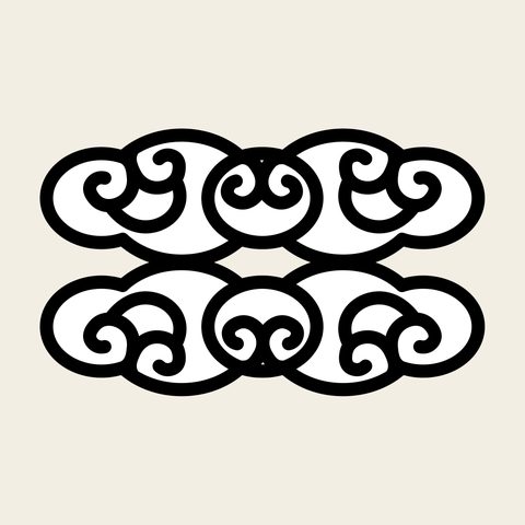 Cloud scroll lattice — Korean traditional band motif vector (구름문 8940)