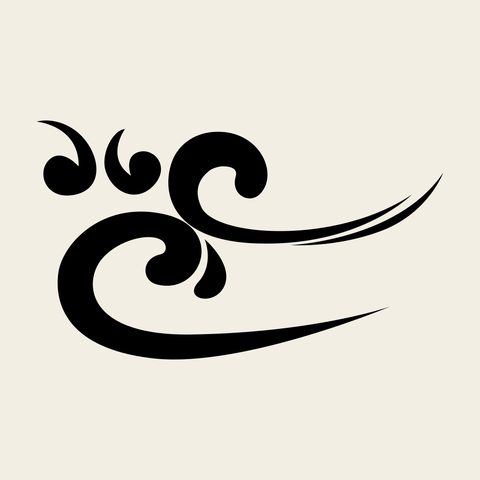 Cloud scroll wind — Korean traditional cloud motif vector (구름문 4428)