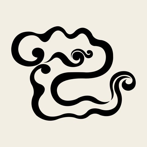 Cloud serpentine — Korean traditional cloud motif vector (구름문 4024)