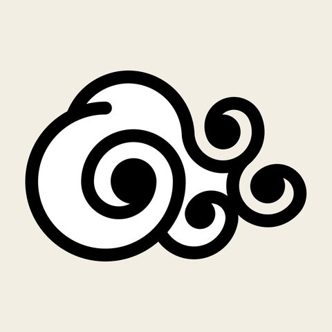 Cloud spiral bold — Korean traditional cloud motif vector (구름문 9275)