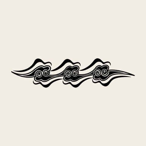 Cloud wave band — Korean traditional band motif vector (영은사 관일루 5885)